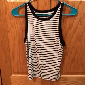 Black and white striped tank top